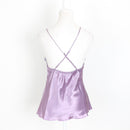 Lilac Satin & Lace Babydoll Top – Crossover Back | Size S | Pre-Loved-3