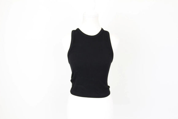 Black Ribbed Racerback Top – Size S | Thrift Finds