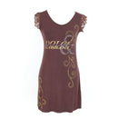 Dolce & Gabbana Brown Logo Mini Dress – Lace Cap Sleeve | Size S | Pre-Loved-1
