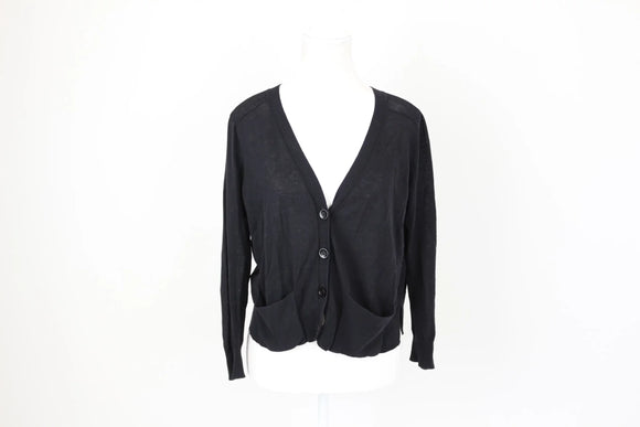 Black 100% Cotton Cardigan – Size S | Thrift Finds
