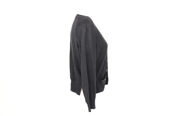 Black 100% Cotton Cardigan – Size S | Thrift Finds