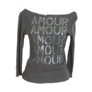 Amour Black Ribbed Off-the-Shoulder Jersey - Size S-1