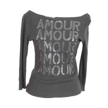 Amour Black Ribbed Off-the-Shoulder Jersey - Size S