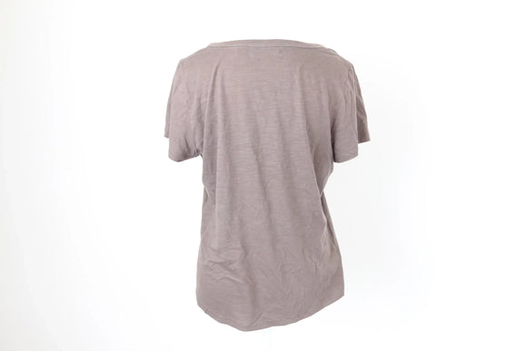 Khaki V-Neck T-Shirt – Size S | Thrift Finds