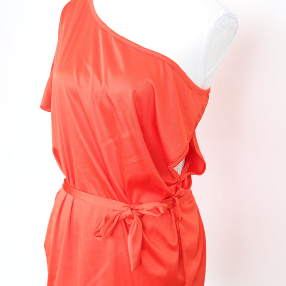 Ana Sousa Orange One-Shoulder Blouse – Tie Waist | Size S | Pre-Loved