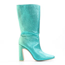 The Fix Metallic Blue Block Heel Boots - Size 4-1