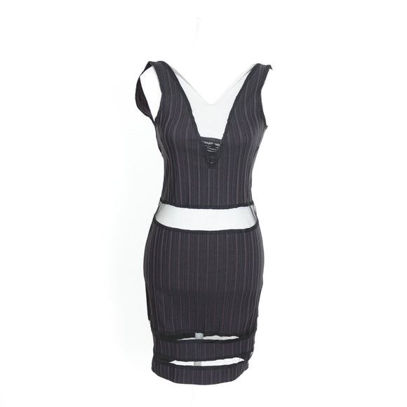 Devota by Shani Boerstra Black Mesh Cutout Mini Dress | Size S | Pre-Loved