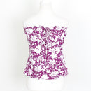 Guess Grape & White Floral Strapless Bubble Top | Size M | Brand New-1