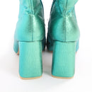 The Fix Metallic Blue Block Heel Boots - Size 4-5
