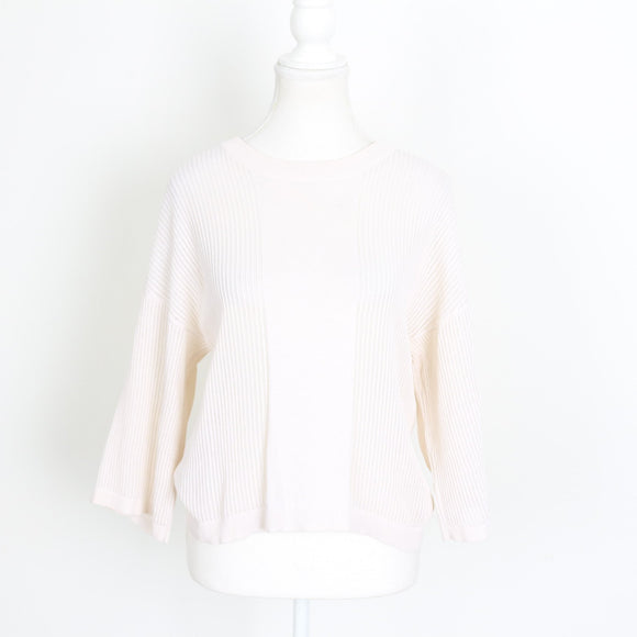 Country Road Cream Ribbed Knit Jumper – Funnel Neck | Size S | Pre-Loved