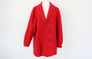 Vintage Red Blazer Coat – Bronze Buttons | Size 12 | Thrift Finds-1