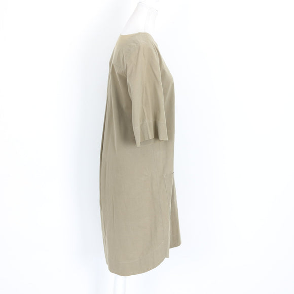 Poetry Olive A-Line Midi Dress – 3/4 Sleeve & Pockets | Size 6 | Pre-Loved