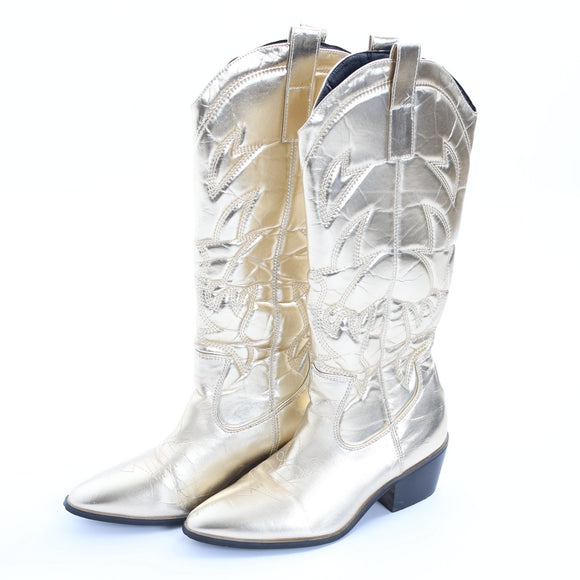Superbalist Gold Cowgirl Boots - Size 4