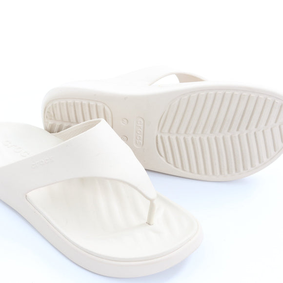 Crocs Cream Platform Flip-Flops - Size W8