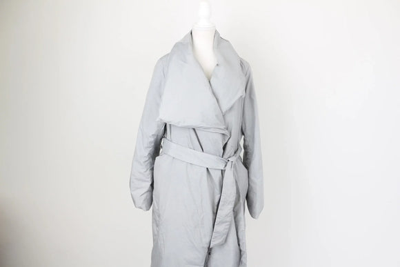 Light Grey Midi Puffer Jacket – Size L | Brand new