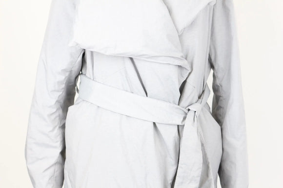 Light Grey Midi Puffer Jacket – Size L | Brand new