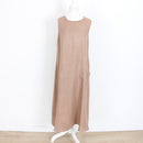 Brown Sleeveless A-Line Midi Dress – Pockets | Size M | Pre-Loved-1