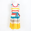 Marc Jacobs Multicolour Stripe Midi Dress – Tie Waist | Size 6 | Pre-Loved-1