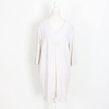 Woolworths Cream Linen Midi Dress – V-Neck | Size S | Pre-Loved