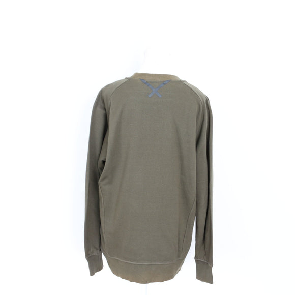 Adidas Olive Crew-Neck Sweater – Kangaroo Pocket | Size M | Pre-Loved