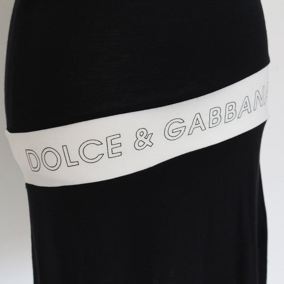 Dolce & Gabbana Black Strapless Logo Mini Dress | Size M | Pre-Loved