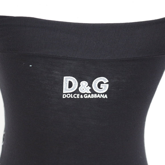 Dolce & Gabbana Black Strapless Logo Mini Dress | Size M | Pre-Loved