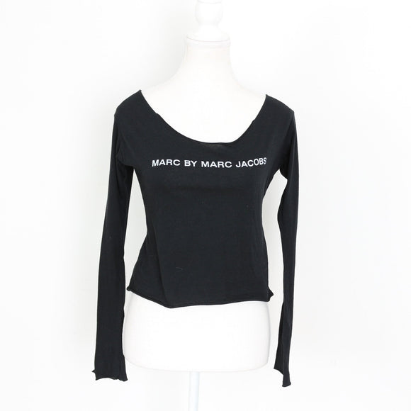 Marc by Marc Jacobs Black Logo Long-Sleeve Top | Size S | Pre-Loved