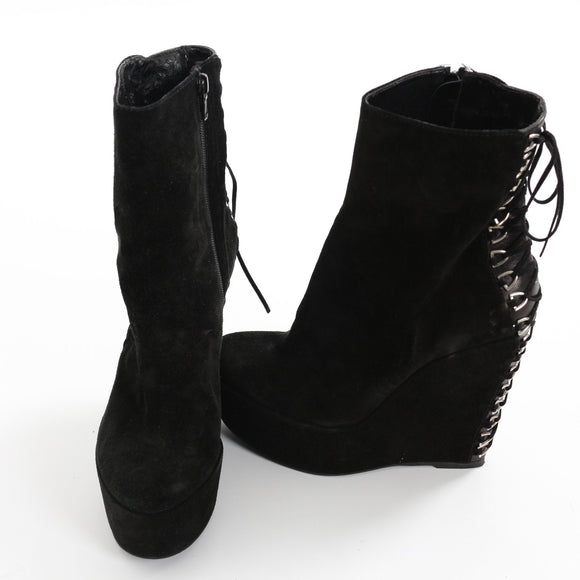 Tsakiris Mallas Suede Platform Ankle Boots - Size 38