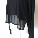 Cotton On Body Black Ribbed Long-Sleeve Top – Mesh Hem | Size S | Pre-Loved-2