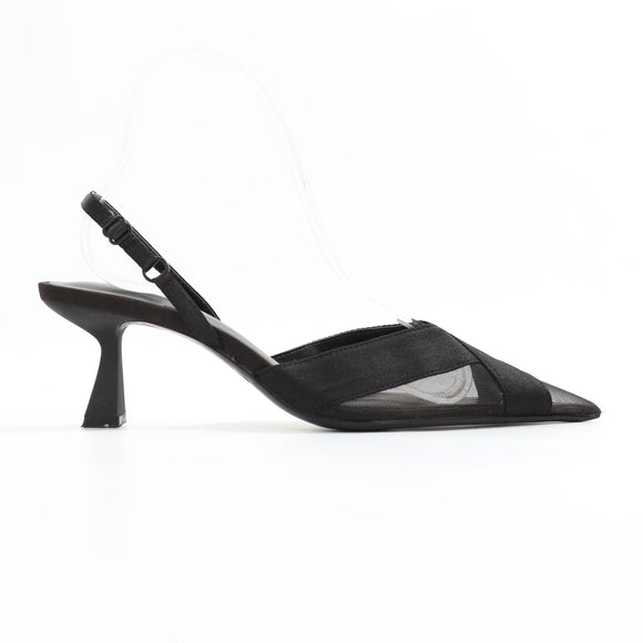 Zara Mesh Pointed-Toe Slingback Shoes - Size 37