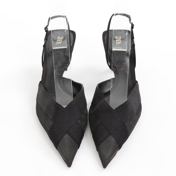 Zara Mesh Pointed-Toe Slingback Shoes - Size 37 - 0