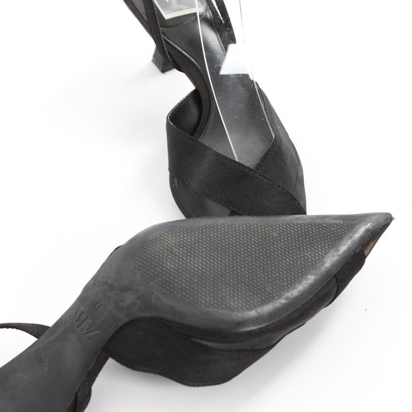 Zara Mesh Pointed-Toe Slingback Shoes - Size 37