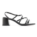 Zara Black Strappy Block Heels - Size 37-1