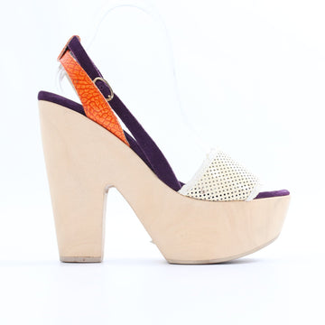Just Cavalli Wooden Platform Heels - Size 40