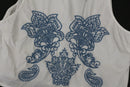 White Blouse – Blue Embroidery Detail | Size 18 | Brand new-3