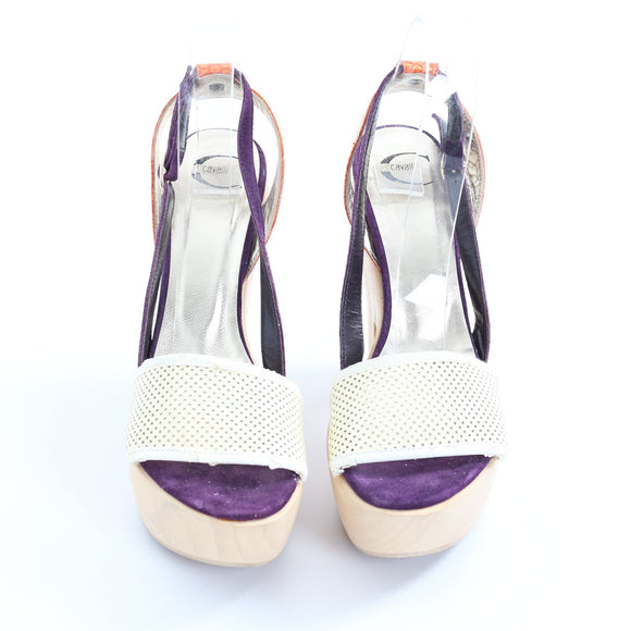 Just Cavalli Wooden Platform Heels - Size 40