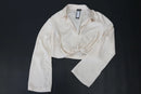 Champagne Satin Cropped Blouse – Long Sleeve | Size 16 | Brand new-1