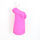 Topshop Pink One-Shoulder Mini Dress – Ruffle Neckline | Size XS-1