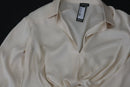 Champagne Satin Cropped Blouse – Long Sleeve | Size 16 | Brand new-2