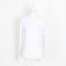 Topshop White Long-Sleeve Crop Top | Size 10 | Pre-Loved-1