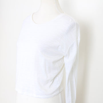 Topshop White Long-Sleeve Crop Top | Size 10 | Pre-Loved - 0