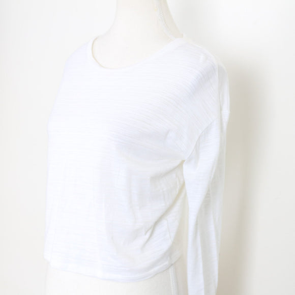 Topshop White Long-Sleeve Crop Top | Size 10 | Pre-Loved