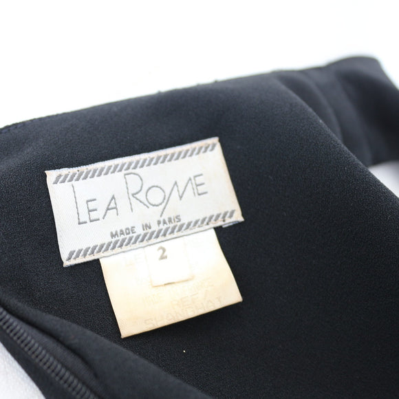 Lea Rome Black V-Neck Shift Dress | Size 2 | Pre-Loved