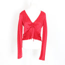Bec + Bridge Red Polka Dot Blouse – Ruched Tie Front | Size 8 | Pre-Loved-1