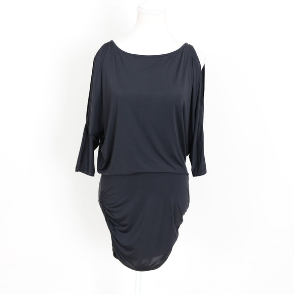 Shakti Shanti Black Cutout Mini Dress – Split Sleeves | Size 32 | Pre-Loved