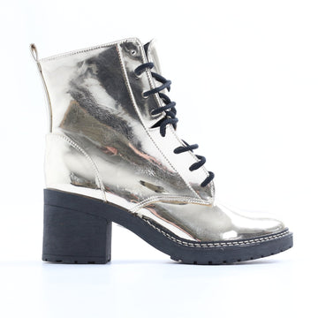 Castelon Silver Heeled Ankle Boots - Size 37