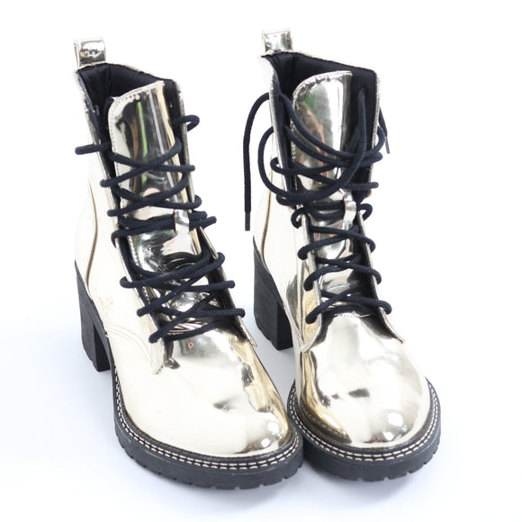 Castelon Silver Heeled Ankle Boots - Size 37