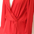 Witchery Red Satin Wrap Blouse | Size 8 | Pre-Loved-2