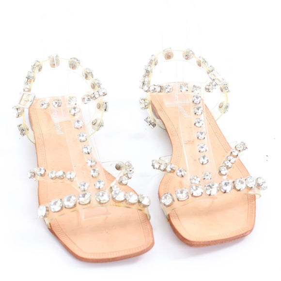Jeffrey Campbell Clear Rhinestone Sandals - Size 39