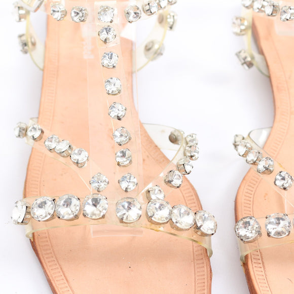 Jeffrey Campbell Clear Rhinestone Sandals - Size 39